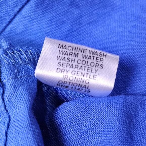 FLAX Designs Linen Top Womens 2G Blue Lagenlook Tunic Oversized Boho Shirt 24W - Picture 9 of 14